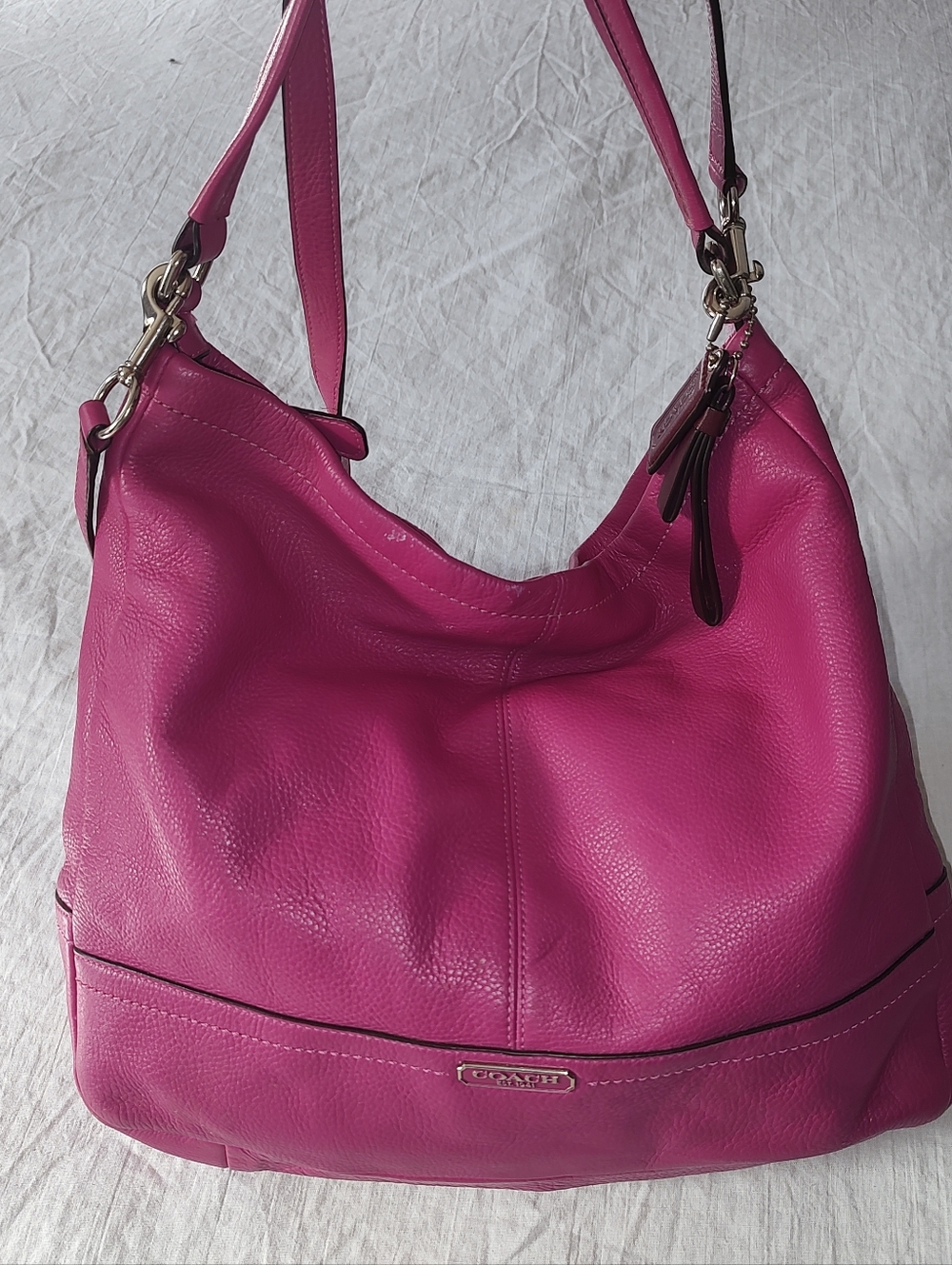 Coach Pebbled Leather Shoulder Hobo Pink Y2K Large 23298